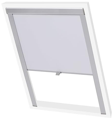 vidaXL Verdunkelungsrollo Verdunkelung Dachrollo Dachfensterrollo Weiß S06/606
