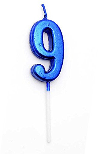 SHATCHI Blue 9 Number Candle Boys Birthday Wedding Anniversary New Year Party Cake Decorations Topper
