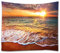 A.Monamour Wanddekor Wandbild Vorhang Wandteppiche Sand Strand Wellen Meer Sonnenaufgang Tropische Natur Landschaft Bild Drucken Stoff Wand Tapisserie Wandbehänge Kunst Decors 180x200 cm