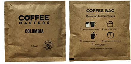 Coffee Masters Colombia Coffee Bags, 100 count (pack of 1), Breakfast Blend