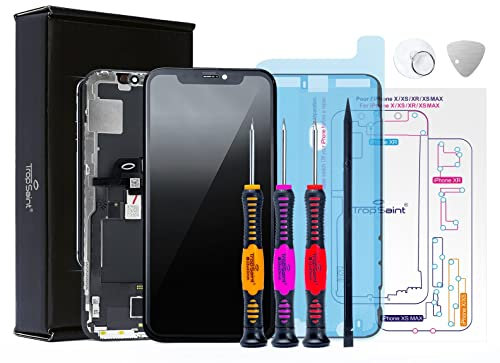 Trop Saint® Display OLED Für iPhone XS 10S Bildschirm Komplett Schwarz mit Werkzeug und Dichtung Wasserdicht