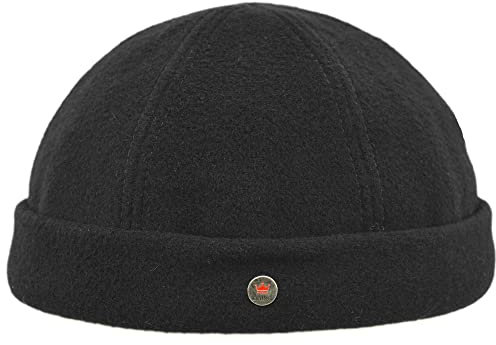 Balke Dokers Cap Edel Velour Mütze Wolle Kaschmir Herbst Winter, Schwarz X-Large
