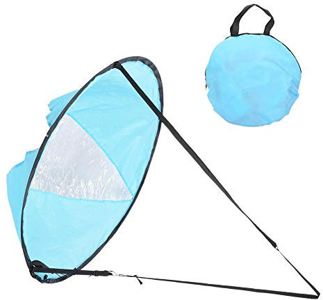 Vbest life Faltbares Kajaksegel Windwindpaddel gegen den Wind Tragbares klappbares Windpaddelbrett gegen den Wind Kajak Segel Segelboot für Kajak Kanu Boot 108cm(Blau)