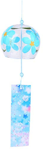 BESPORTBLE Japanisches Windspiel Romantische Kleine Windglocken Glasanhänger im Japanischen Stil für Außen- Oder Innendekore (Glockenblumen)