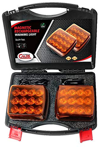 Birsppy FVLFIL LED Warnleuchten AKKU 12V/24V Magnet 2x Heckwarner Blitzleuchte Kennleuchten ECE R65 ECE R10 Zulassung