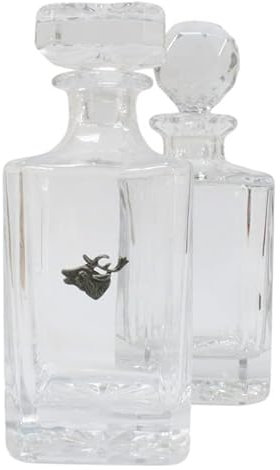 Roaring Stag Cut Crystal Glass Decanter & Golf Ball Style Stopper 299