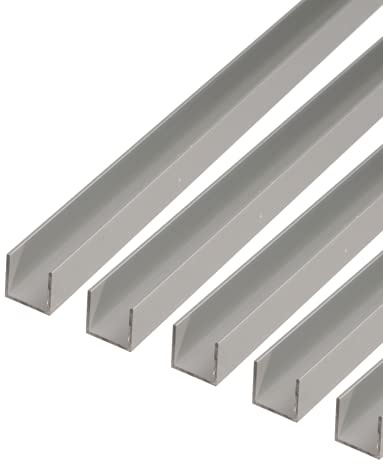 Alberts 497767 U-Profil | Aluminium, silberfarbig eloxiert | 1000 x 15 x 8 mm | 5er Set