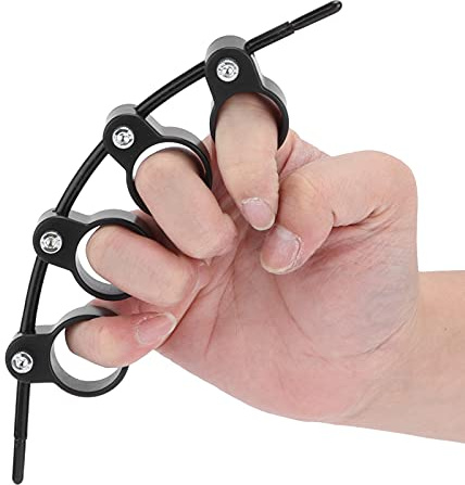 cersalt Fingertrainer, Dicke Kupfermutter Piano Finger Separator Widerstandsfähige Dehnung für Gitarre für Klavier(Schwarz groß (einstellbare Spanne))