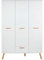 Newfurn Kleiderschrank Weiß Schrank Modern Skandi - 130x190x60 cm (BxHxT) - - Kinderzimmer Babyzimmer Kinderstube