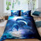 Loussiesd Galaxy-Bettwäsche-Set, Delphin Bettbezug für Kinder Erwachsene Meerestiere Bettwäsche Set 135x200cm Sternenhimmel blau Raumdekoration mit 1 Kissenbezug