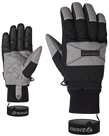 Ziener Herren Gendo Ski-Handschuhe/Wintersport | atmungsaktiv, wasserdicht, trendig, Black, 7,5