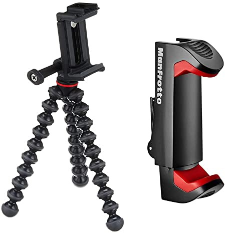 Joby GripTight Action Kit, schwarz/grau & Manfrotto - Smartphone Halterung, Pro Version