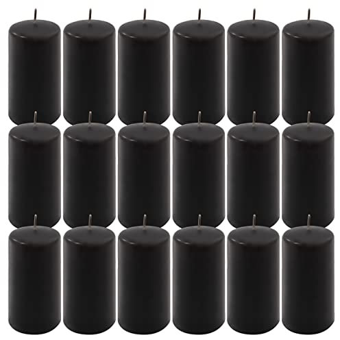 Stumpenkerze schwarz Höhe 11,5 cm Ø 6 cm lange Brenndauer Rund-Kerze Säulenkerzen Kerzen-Deko Tafelkerzen Weihnachts-Kerzen Hochzeit (18)