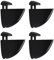 Reggimensola Vetro, Qikuver 4 Pezzi supporto mensola vetro, staffa regolabile per mensole in legno/vetro, in lega di zinco, per ripiano di spessore 2-23 mm (Nero)
