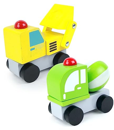 PLANÈTE BOIS - Baufahrzeug zum Zusammenbauen - FSC - 053361-1 Stück - Zufallsmodell - Holz - Kinderspiel - Freizeit - 8 cm x 5 cm - Ab 18 Monaten