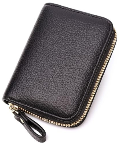 1 Pcs Porte Cartes De Crédit,Portefeuilles et Porte Carte Homme Cuir Fermeture Eclair,Porte Cartes Bancaire,Range Carte Bancaire,Pochette Anti Piratage RFID,Avec 11 Emplacements Pour Cartes,Noir