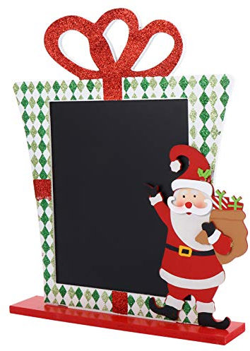 Tableau noir de table de Noël, panneaux de Père Noël en bois, notes, mémo, tableau noir, panneau de message, marque-places pour Noël, vacances, table de mariage (couleur : comme indiqué 1)