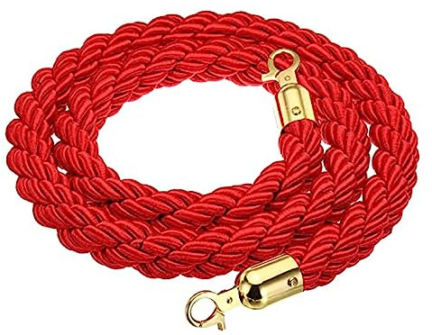 BBOSCH Rotes Absperrseil, Geflochtenes Hanfseil, Personenleitsystem Absperrung Absperrkordel Sicherheitsbarriere zur Massenkontrolle für Partyrestaurants(Size:3.3ft/1m,Color:Rot)
