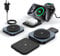 Keepro 3 in 1 Wireless Charger for MagSafe, Magnetic Foldable Travel Fast Charging Station Stand for Apple Devices iPhone 16/15/14/13/12 Series, AirPods Pro/4/3/2 & Apple Watch (Adapter Included)Black