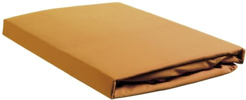 Ambiante Renforcé-Spannbettlaken für 35cm hohe Matratzen Cotton Uni Farbe Ochre Größe 160x200