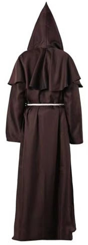 Umhang mit Kapuze Mittelalter Umhang für Erwachsene Unisex Damen Herren Zauberer Umhang, Cape Kostüm Vampir Wizard Wars Cosplay, Schwarzer Umhang Mantel für Karneval Halloween Weihnachten Party Kostüm