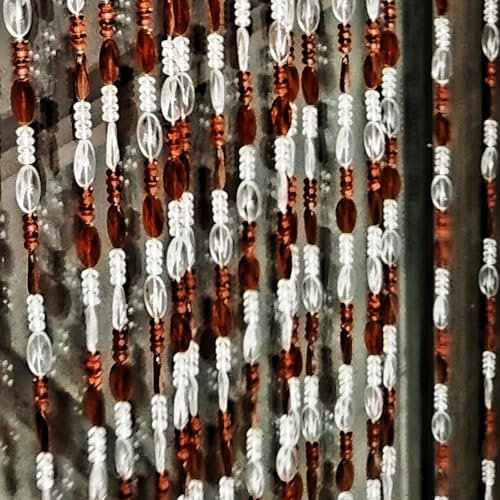 ave split Perlenvorhang, Türen, Acryl, hängende Türperlen, Fadenvorhänge, Quaste, Raumteiler, Bildschirmdekoration für Tür, Fenster, Wohnzimmer, Hochzeit (1, Braun, 99,1 x 199,9 cm)