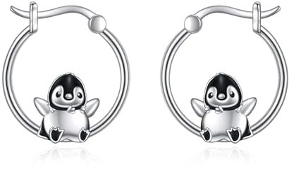 Pinguin Ohrringe für Damen 925 Sterling Silber Pinguin Creolen Ohrringe für Mädchen Pinguin Schmuck Geschenk