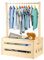 Panier de Douche Bois pour Bébé, Caisse Rangement Bois pour Bébé Panier Avec Poignée Joli Placard Cadeau pour Fête Prénatale Porte-Vêtements pour Bébé Cadeau Grossesse pour Nouveaux Parents