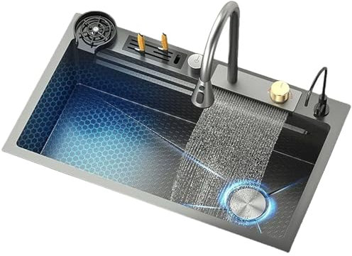 MYVVKIA 6 Tamaños, Gris, Estación de Trabajo de Cocina, Fregadero de Cocina Bajo Encimera - Fregaderos Bajo Encimera Fregadero de Cocina de Un Seno de Acero Inoxidable Bajo Enci