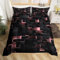 Homewish Housse de Couette Fille Rose Noir Parure de Lit 200x200 cm À Carreaux Géométrique pour Ado Enfant Homme, Sets de Housses de Couettes Carrée Abstraite Stéréoscopique, Réversible Noir