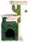 Aqpet Rascador con caseta y Hamaca de sisal y Tela, Altura 75 cm para el máximo Disfrute de su Gato, Color Beige/Verde