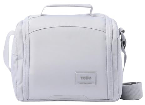 TOTTO - Bolsa Térmica Porta Alimentos 9 L, Modelo Grafito, 25.5 x 20.5 x 18.5 cm, Bolsa Comida Trabajo, Apertura 180º, Asa de Mano, Correa Ajustable y Removible, Pasador para Ruedas, Color Micro Chip