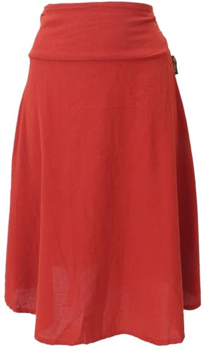 GURU SHOP Tellerrock, luftiger Baumwollrock, Sommerrock, Midi, Damen | Baumwolle, weit geschnitten, elastischer Bund, ideal für warme Tage, schöner Fall