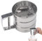 Flour Sifter, Stainless Steel Powdered Sugar Sifter Large Capacity Flour Shaker Cup Fine Mesh Baking Sifter Baking Sieve Cup for Icing Sugar Cake Flour, 15.5x9.5cm