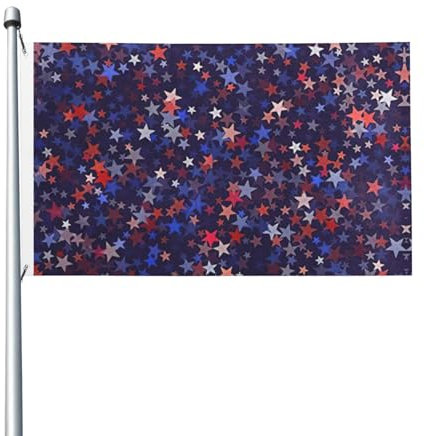 Bandiera americana quattro stagioni con stelle rosse e blu - Bandiera per vacanze double face con asole - fondo decorativo - Forniture per feste
