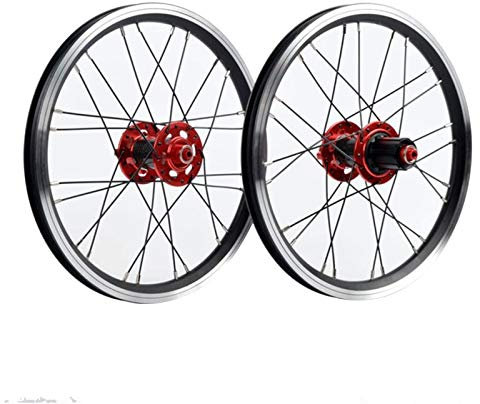 Mountainbike-Radsatz BMX 16 Zoll Fahrrad Laufradsatz 24 Speichen Faltbares Fahrrad Vorder- und Hinterrad Felgenbremse Kohlefaser Nabe 7/8/9/10/11 Gang Kassette Schwungrad 1210g