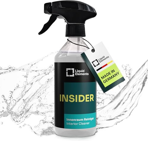 Liquid Elements – Insider Textil- und Innenraumreiniger Pure (500ml) – Cockpit Reiniger für Kunststoff, Leder, Polster & Armaturen – Cockpitpflege Auto Innenraum (Neutraler Duft)