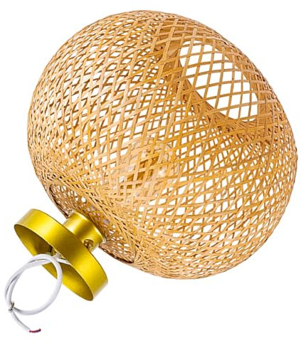 STOBOK Rattan Pendelleuchte Bambusgeflecht Vintage Deckenlampe Landhausstil Für Esszimmer Küche Wohnzimmer Flur Schlafzimmer Hotel