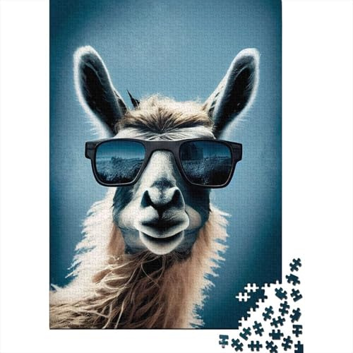 Alpaka Tier Puzzle 1000 Teile Alpaka Tier Puzzle für Erwachsene Halloween Geschenk Pädagogisches Lernspielzeug 1000 Teile (38x26cm)
