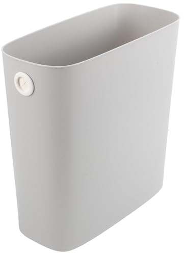 Uonlytech Kitchen Bin Plastic Trash Can Narrow Space Waste Storage Bucket Multipurpose Garbage Can for Bathroom Office Home Warm Grey 1pcs