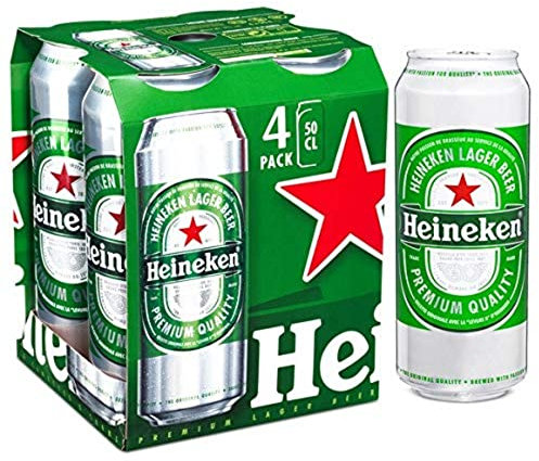 Heineken bière blonde en canettes 4x50cl