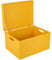 Creative Deco XXL Large Yellow Plain Wooden Storage Box Chest | 40x30x24 (+/-1 cm) | Hinged Lid & Handles | Gift Box Storage | UNSANDED Wood Keepsake Memory Craft