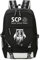 WANHONGYUE SCP Anime Cosplay Schultasche Rucksack Laptop Backpack mit USB-Ladeanschluss Schwarz / 8