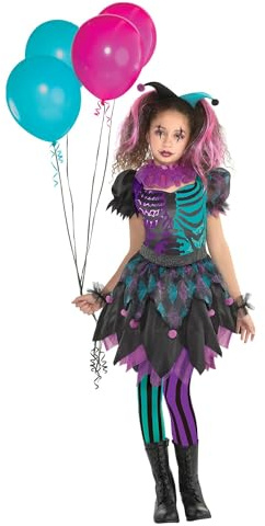 amscan 9904759 Girls Creepy Harlequin Halloween Fancy Dress Costume Age 10-12 Years