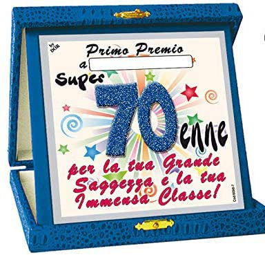 DOR TARGHETTA 70 Anni Glitter Gadget Festa 70 Anni - Compleanno Targa Settantenne