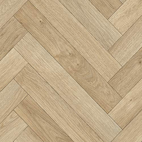247Floors Parquet Style Magic Vinyl Flooring Realistic 2.8mm Slip Resistant Foam Backed Lino (Light Beige Parquet, 2m x 2m / 6ft 6 x 6ft 6)