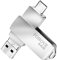 POHOVE USB Stick 3.0 64 GB, 3 In 1 Speicherstick USB Type C Micro USB 3.0 Flash Drive USB C Sticks Flash-Laufwerk 64gb für PC, MacBook, Tablet, Android Smartphone(Silber)