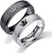 Ihanskio Passen Sie Mattierte Passende Paare Ringe Mit Gravierten Crown Mustern An Matter Versprechensring Personalisiert Seine Ringe Eheringe Paarschmuck (Schwarz/Silber-6mm)