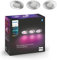 Philips Hue White and Color Ambiance Faretti LED da Incasso Smart Xamento, per Bagno (IP44), Luce Bianca o Colorata, Attacco GU10, 5.7W, Bluetooth, Dimmerabile, 3 Pezzi, Cromato