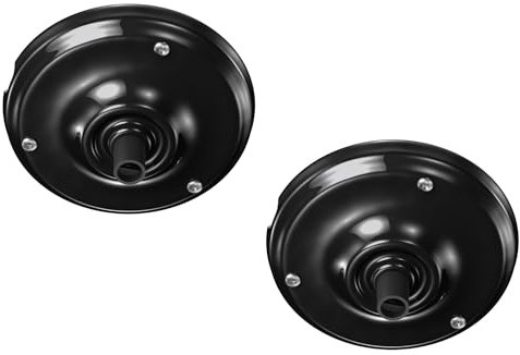 ledscom.de 2 Stück Baldachin, Porzellan, schwarz, 105mm Ø